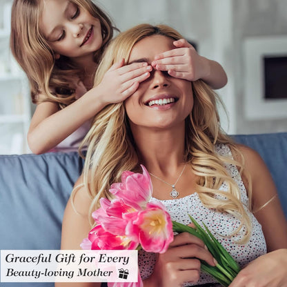 Emibele Lucky Clover Bracelet Necklace Earrings Jewelry Set for Women, Classic 4-Leaf White Gold Plated Bracelet Cubic Zirconia Studs Earrings Good Luck Pendant Necklace Mother’S Day Jewelry Gifts