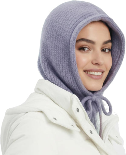 Hooded Scarf Beanie for Women Men Balaclava Scarves Hat for Fall Winter