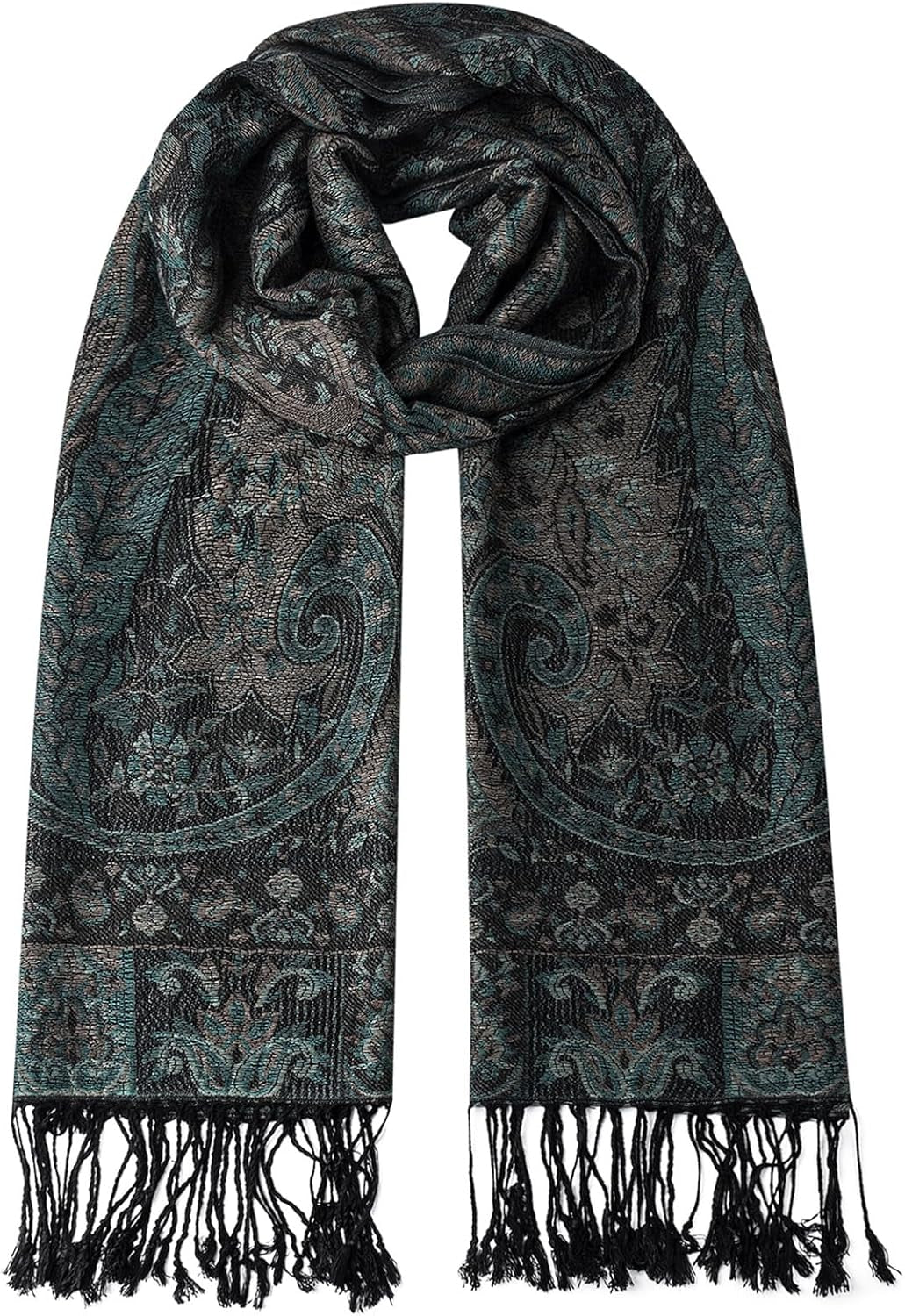 Umjetnost Womens Soft Silky Pashmina Rave Scarf Paisley Pattern Pashmina Shawl Wrap with Fringes