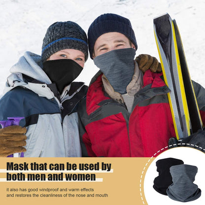 KGC 2 Pack Winter Neck Warmer Gaiter Fleece Windproof Face Mask Cover Cold Weather Scarf for Men & Women