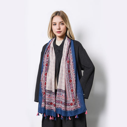 Scarf for Women Lightweight Soft Floral Leopard Printed Scarves Fall Winter Fashion Shawl Wrap with Fringe