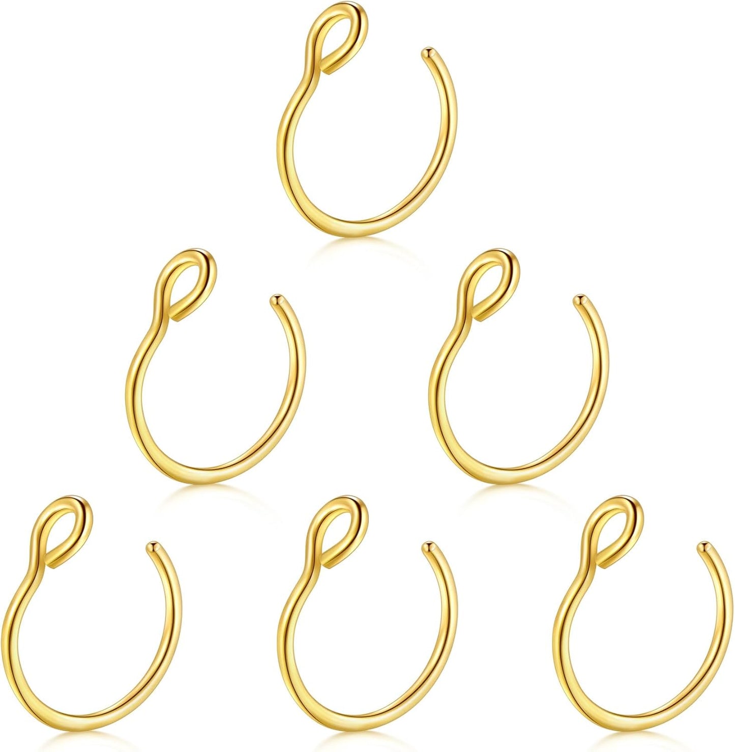 Briana Williams Fake Nose Ring Gold Fake Nose Rings for Women Clip on Fake Nose Piercing Non Piercing Faux Nose Piercing Jewelry