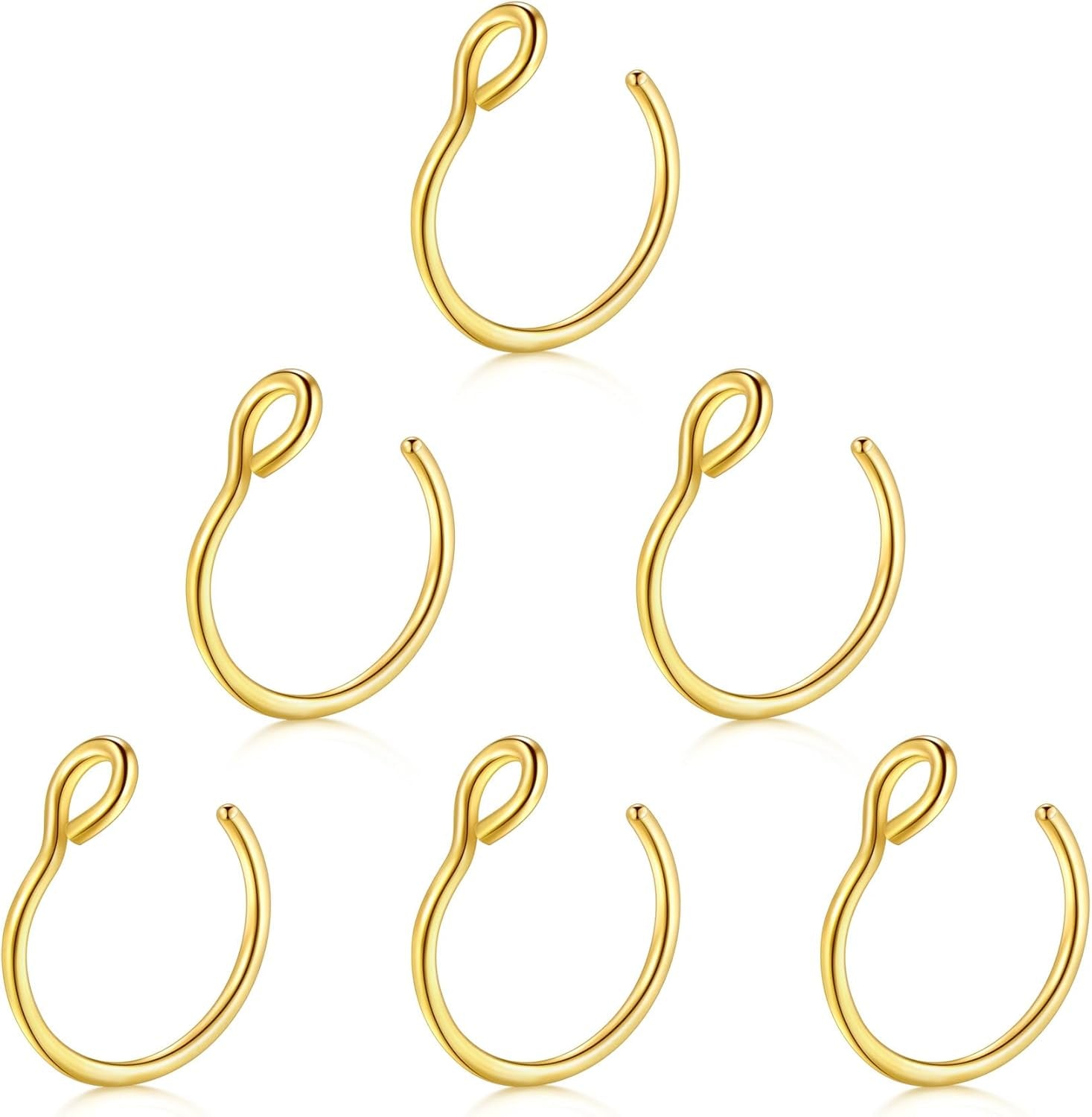 Briana Williams Fake Nose Ring Gold Fake Nose Rings for Women Clip on Fake Nose Piercing Non Piercing Faux Nose Piercing Jewelry
