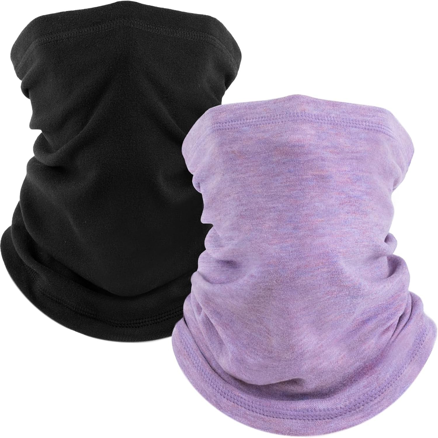 Fuinloth 2 Pack Winter Neck Gaiter, Fleece Warmer Scarf Cold Weather Face Mask Cover for Men/Women