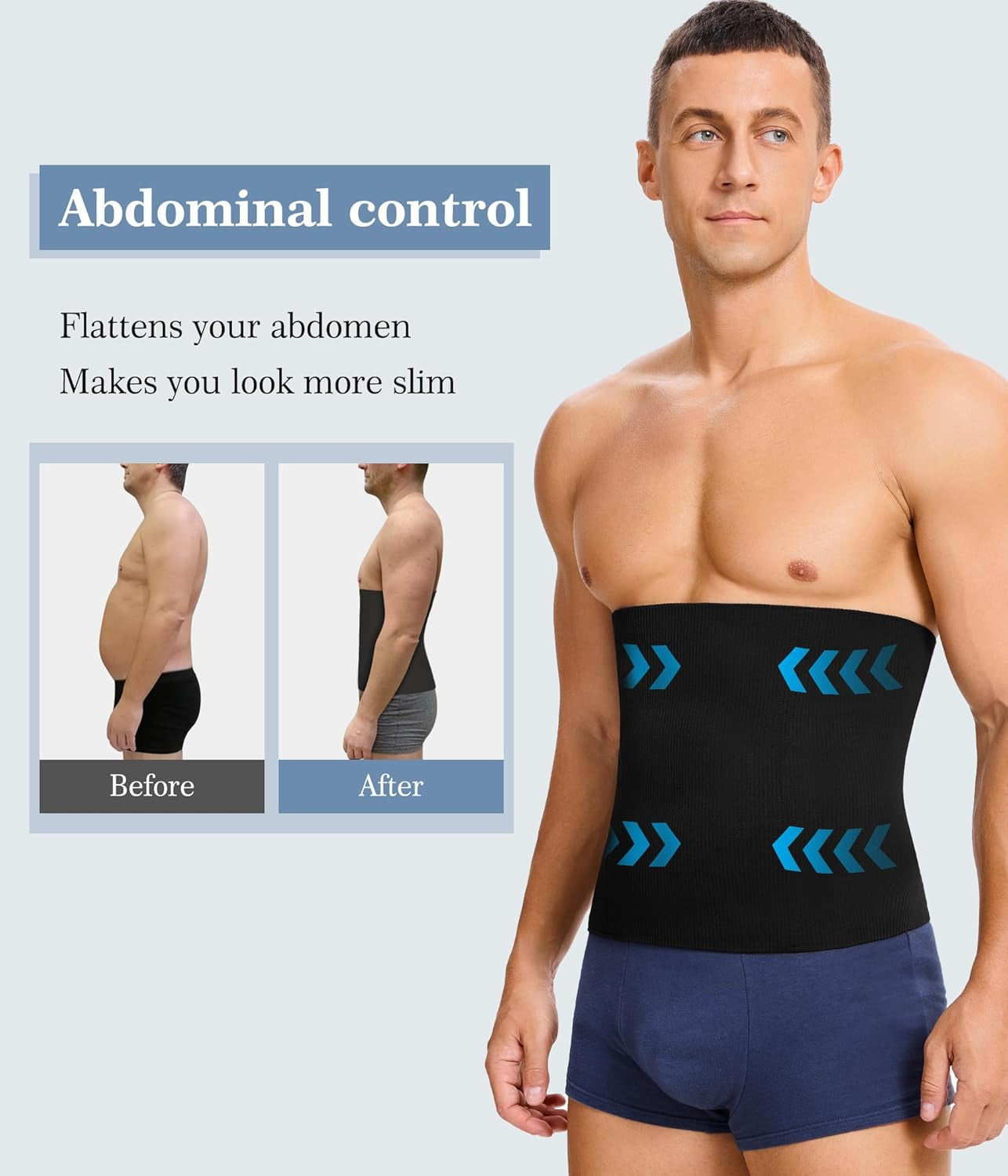 TAILONG tummy control body shaper on male model demonstration