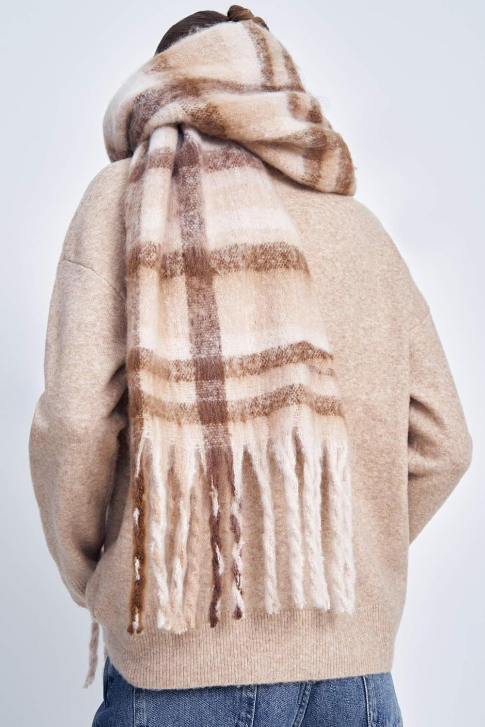 Women'S Winter Scarfs, Mohair Vintage Scarf for Women and Men, Large Chunky Scarf Cashmere Feel Blanket Wrap