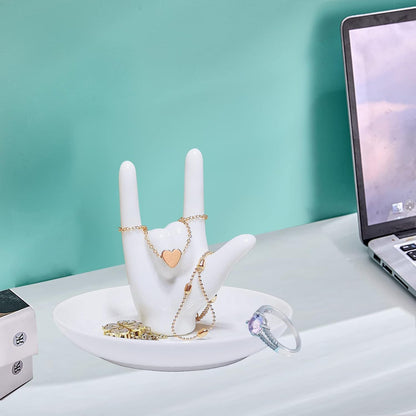 I Love You sign language hand ring holder ideal for wedding gifts