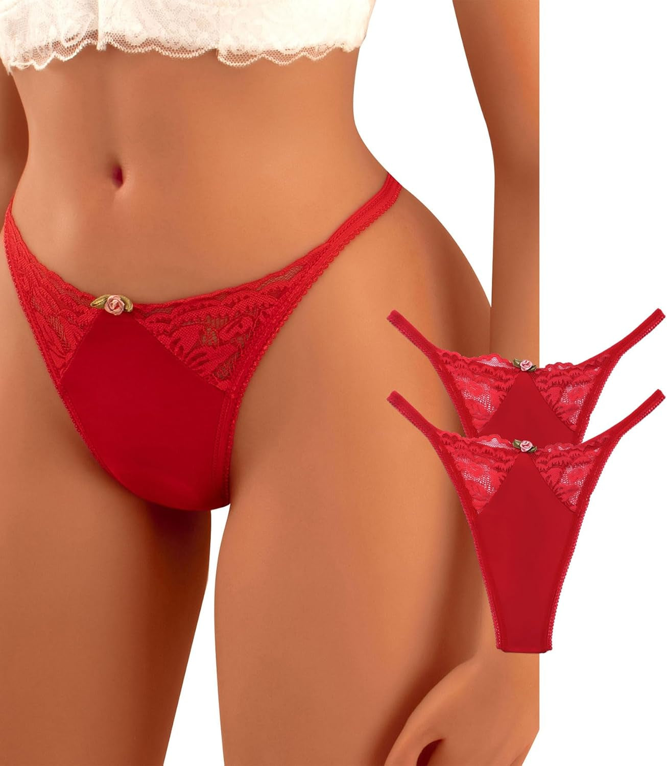 G-String Thongs for Women Sexy Underwear Stretch T Back Lace Panties