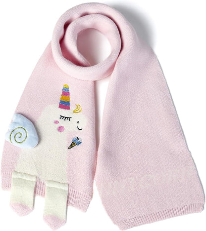 Kids Winter Scarf Toddler Girls Cute Knit Scarf Baby Warm Scarves Neck Warmer