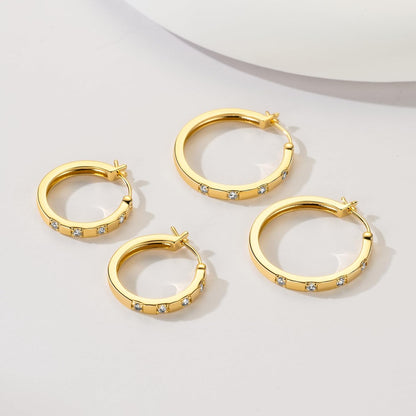14K Gold Hoop Earrings for Womens Hoops Earrings Small Gold Hoop Earring with Cubic Zirconia Stones 14K Hoops Earring 20/25Mm