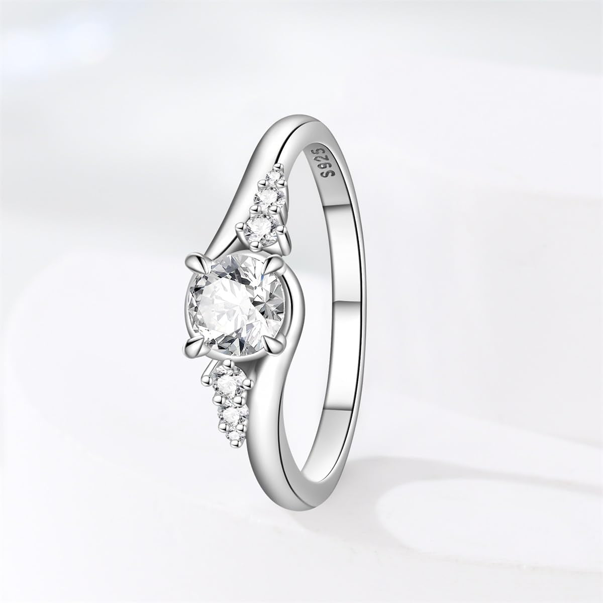 Eternity promise ring with sparkling cubic zirconia stones