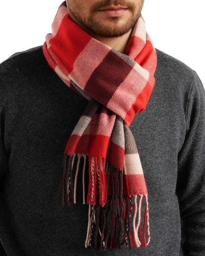 FURTALK Winter Scarf for Men Long Soft Warm Scarves Plaid Tassel Scarf for Men