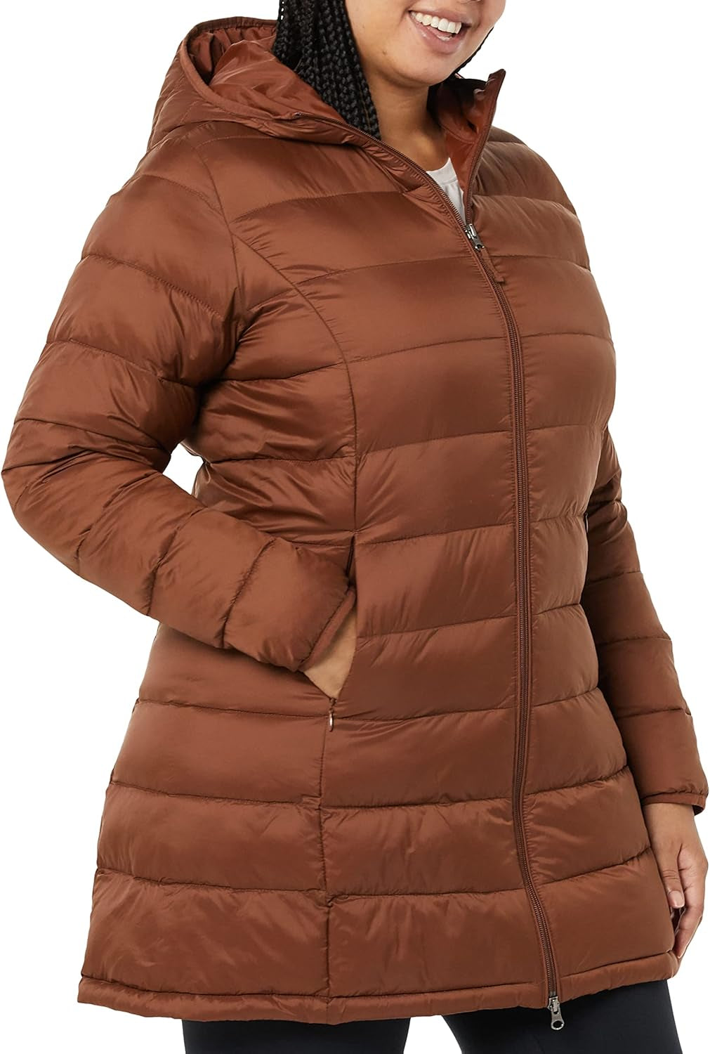 Amazon Essentials Womens Lightweight Water-Resistant Packable Hooded Puffer Coat (Available in plus Size)