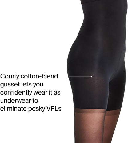 High-waisted tummy control pantyhose in multiple shades