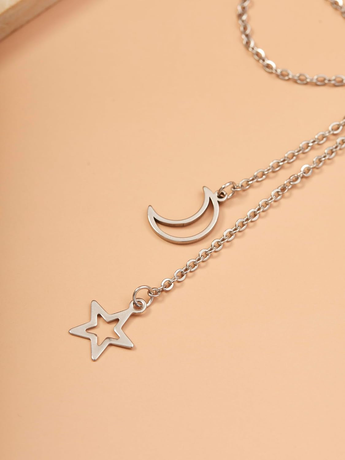 Sacina Goth Punk Silver-Tone-Tone Moon and Star Earrings, Ear Cuff Gothic Punk Earrings, Emo Christmas Jewelry Gifts for Women