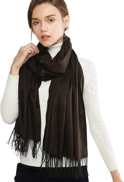 RIIQIICHY Women'S Scarf Pashmina Shawls and Wraps for Evening Dress Bridesmaid Wedding Bridal Winter Warm Long Large Scarves