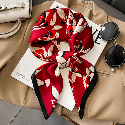 MINIDORA Satin Scarves for Women 27.5 × 27.5 Inches Medium Square Elegant Silk Feeling Head Scarf