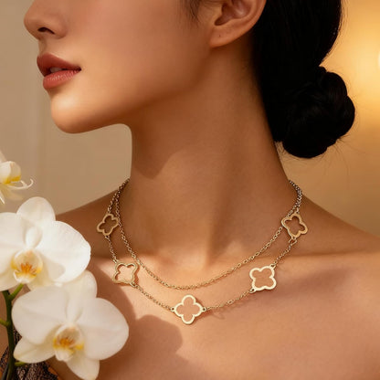 Gold Charm Necklace for Women Star Pearl Charms Pendant Neckalces Dainty 14K Gold Plated Summer Beach Ocean Jewelry Gifts