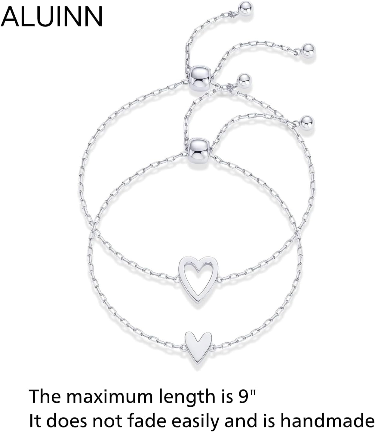 Matching pair of gold heart bracelets stacked together