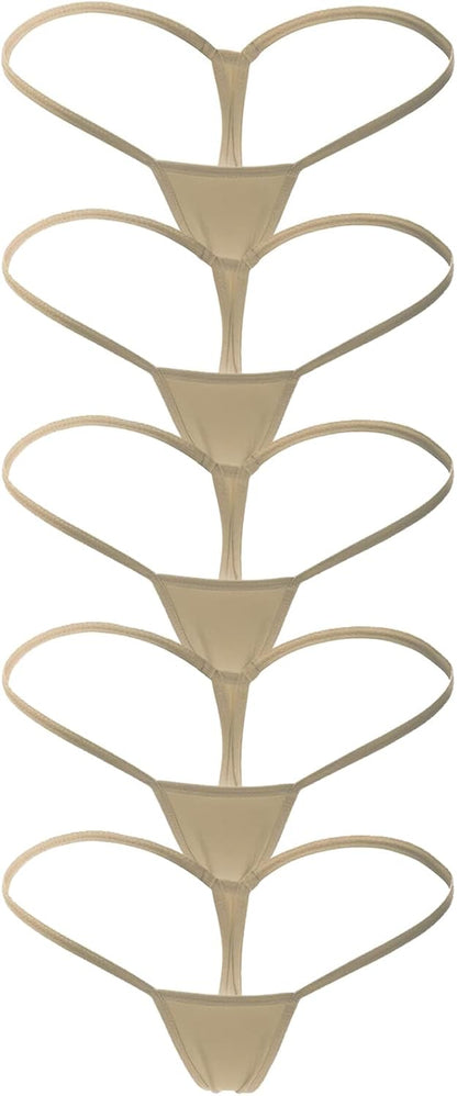 ETAOLINE Women'S Low Rise Micro Back G-String Tiny Thong Panty