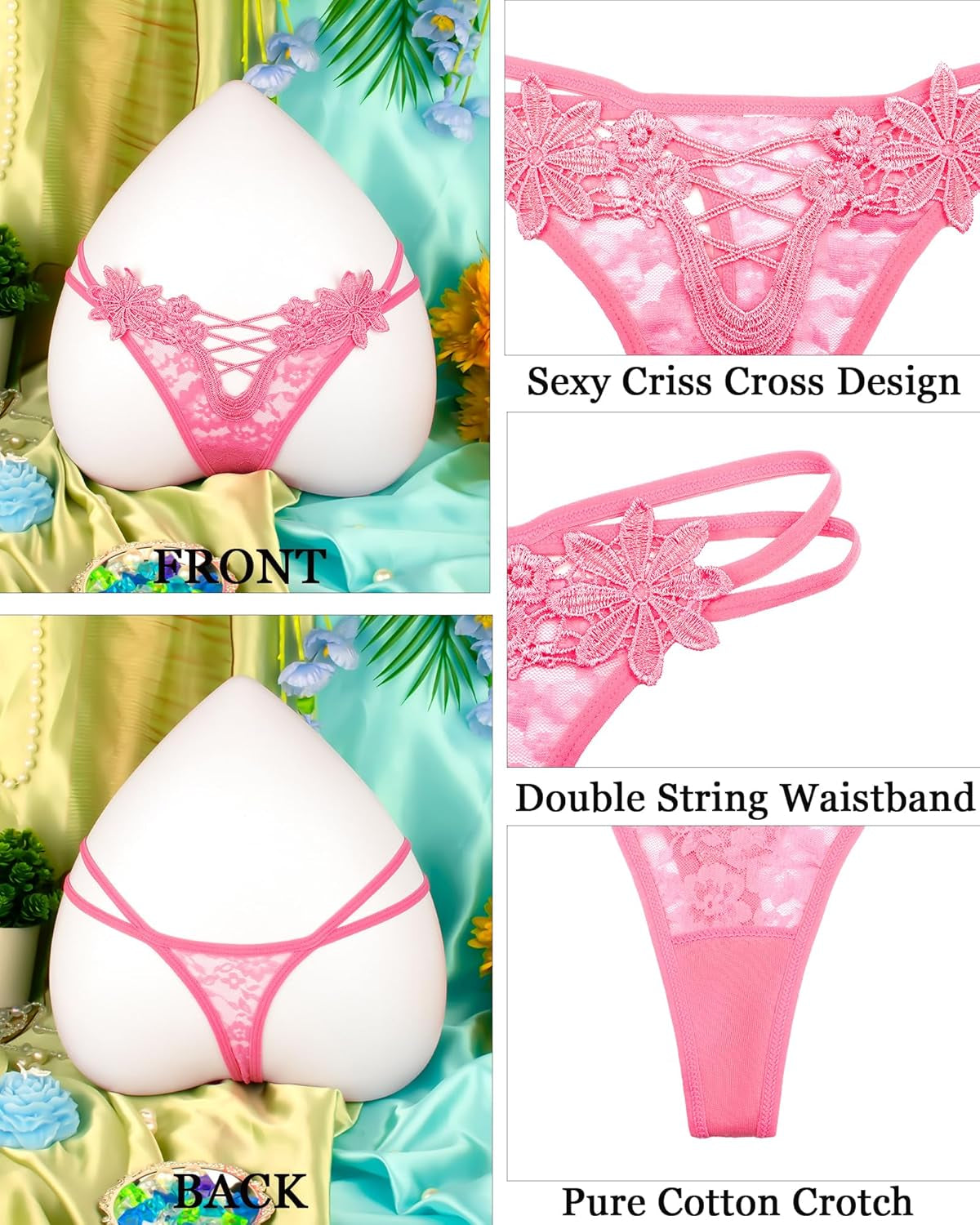 Breathable thong underwear fabric close-up