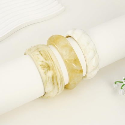 3PCS Colorful Acrylic Resin Bangle Bracelet for Women Boho Geometric Acetate Plate Bracelet Trendy Christmas Jewelry