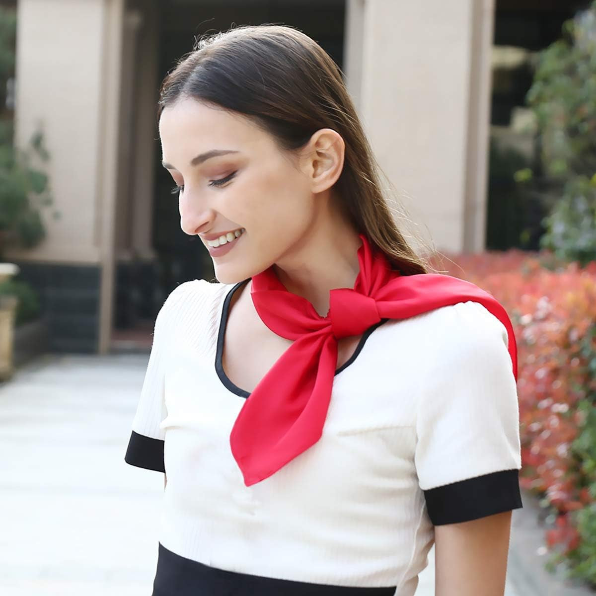 Scarf Satin Square Neck Hair Scarfs for Women 27" X 27"