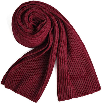 EONPOW Warm Autumn and Winter Scarf, Unisex Pure Color Winter Neck Warm Knitting Yarn Scarf