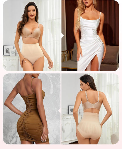 Seamless shapewear briefs showing smooth waistline under clothing