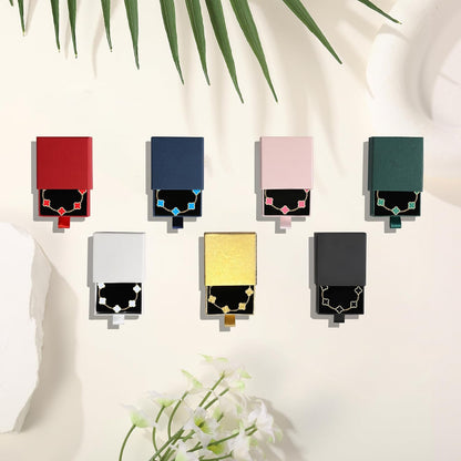 (Sturdy Version) 18K Gold Plated Bracelets for Women Men (Double Sided) Four Leaf Clover Cute Trendy Lucky Braclet (Adjustable) Fit Wrist within 8 Inch, Gold White Black Green Blue Red Pink