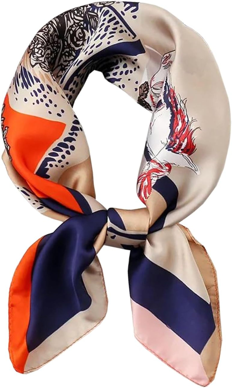 ANDANTINO 100% Mulberry Silk Square Scarf for Hair-25.6" X25.6'' Women Men Natural Silk Neckerchief Digital Printed Headscarf