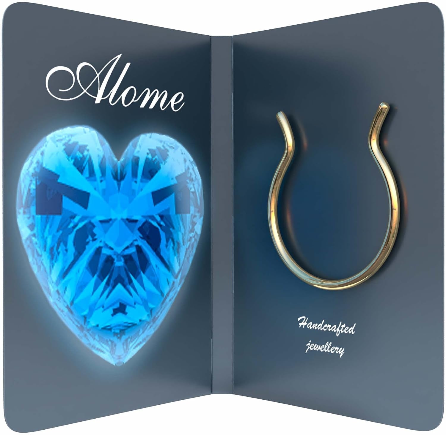 ALOME PIERCINGS Gold Fake Septum Ring - Thin Tiny 24 Gauge 8Mm Faux Septum Piercing Hoop - 14K Gold Filled Clip on Fake Septum Rings for Women - No Piercing Needed - Gift Ready