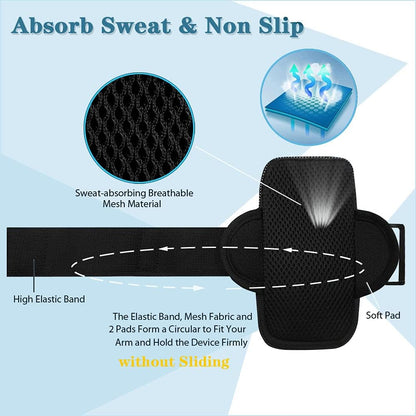 Adjustable elastic band armband fitness workout phone holder