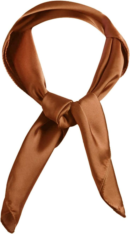 Scarf Satin Square Neck Hair Scarfs for Women 27" X 27"