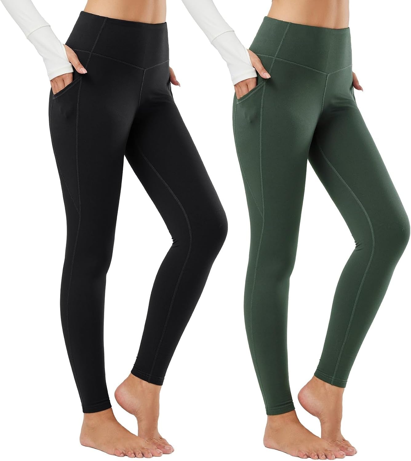 Baleaf Winter Clothing Women Leggings Fleece Lined Tights Thermal Warm Thick Cold Weather Gear 1 Pockets