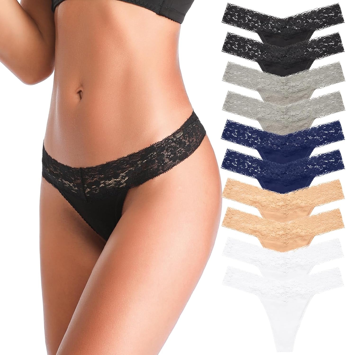 ANNYISON low waist cotton thong underwear