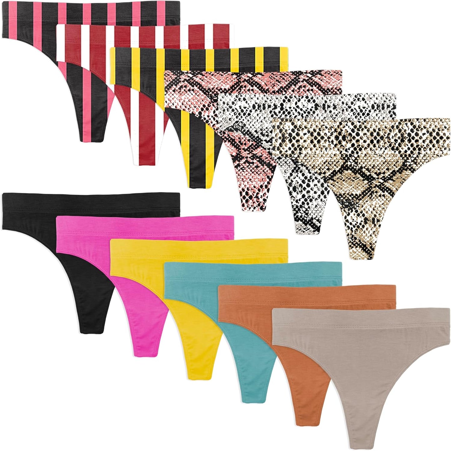 Sexy Basics thong underwear pack with size and care information