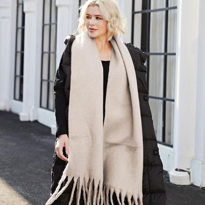 Missshorthair Thick Scarf for Women Big Chunky Colorful Blanket Fluffy Soft Scarves Winter Colorful Shawl Warps