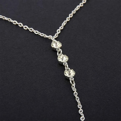 Rhinestone Back Chain Necklace Bridal Wedding Backdrop Body Jewelry for Women Summer Body Chain Necklace Shoulder Back Chain