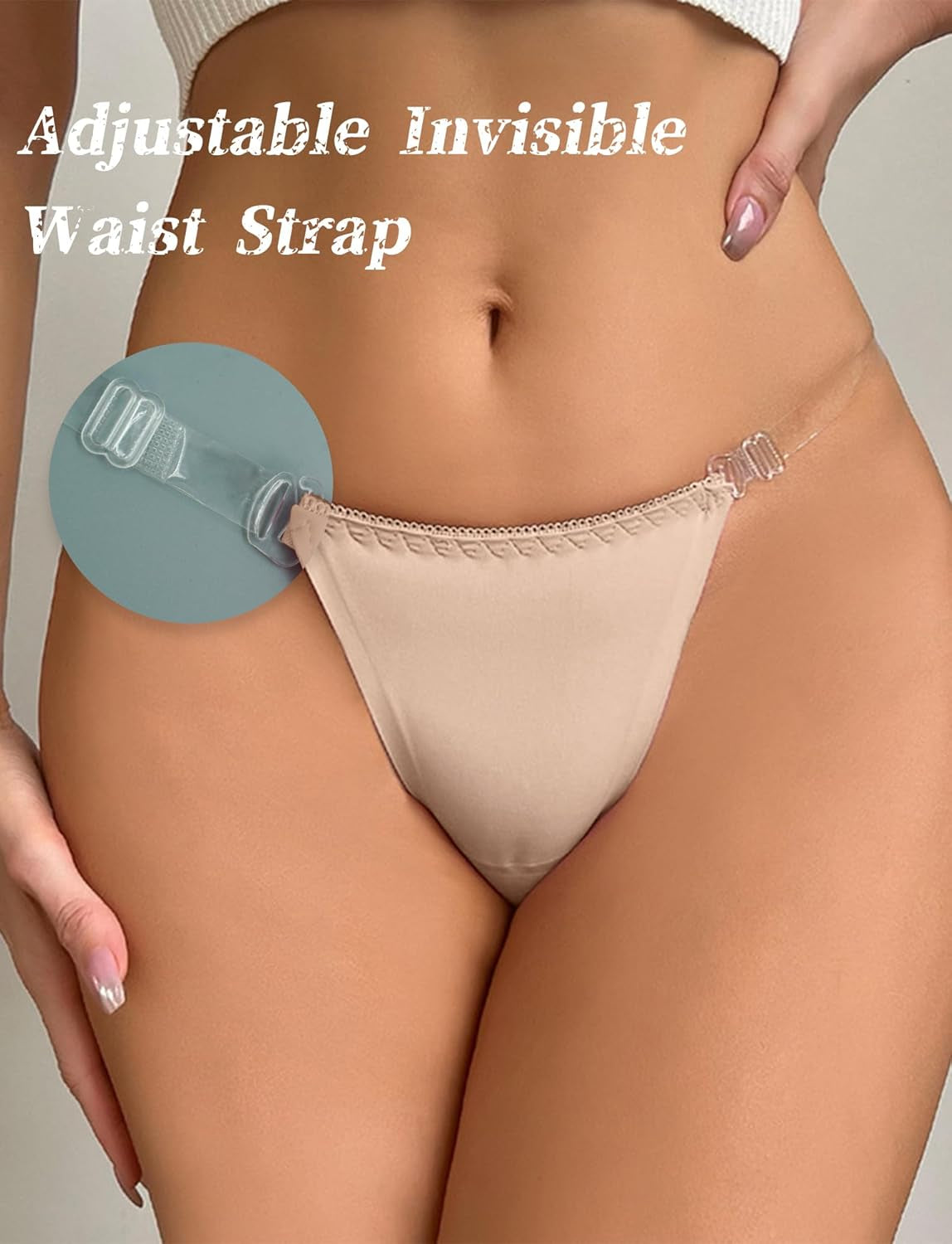 Ice silk thong panties laid flat showing seamless construction