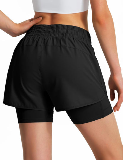 KSMIEN gym workout shorts with secure phone pockets side view