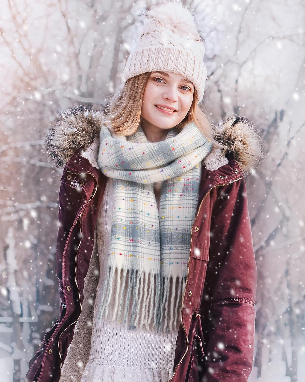 Winter Scarf for Women - Premium Blanket Scarf for Women Winter, Cozy Fashion Scarves Accessory 78.7"X24.8"