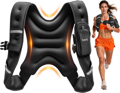 Woman walking outdoors in reflective weighted fitness vest