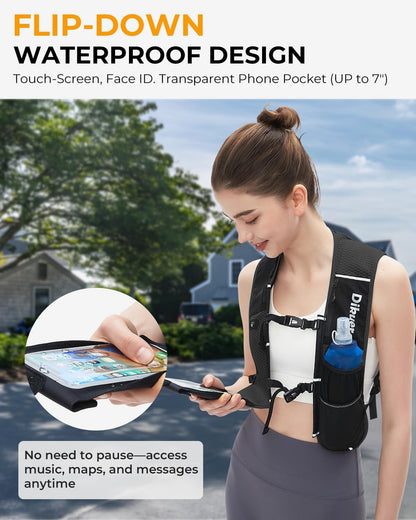 Women's hydration vest with reflective chest straps