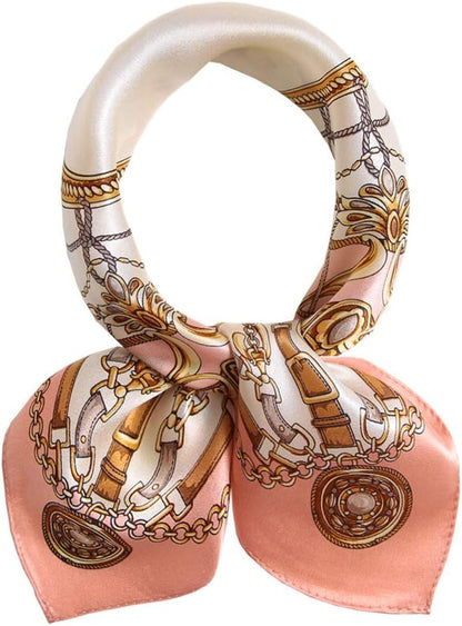 ANDANTINO 100% Mulberry Silk Scarf -21” Lightweight Square Neckerchief – Breathable Digital Printed Scarves with Gift Packed