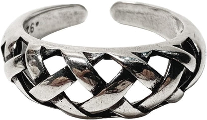 Handmade Vintage 925 Sterling Silver Wide Band Rings for Women/Men,Adjustable Thumb Finger Ring