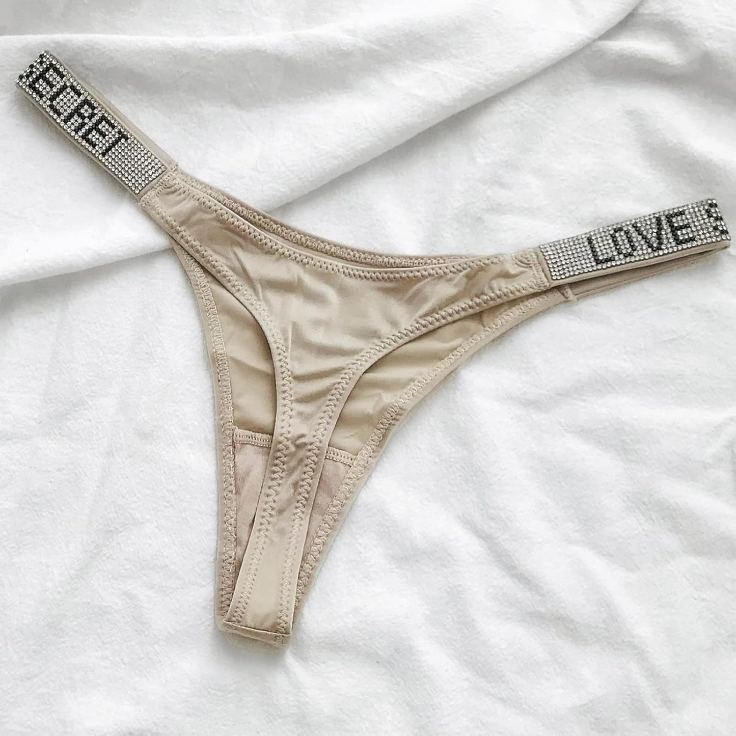 Woman wearing comfortable Meshal cotton t-back thong underwear