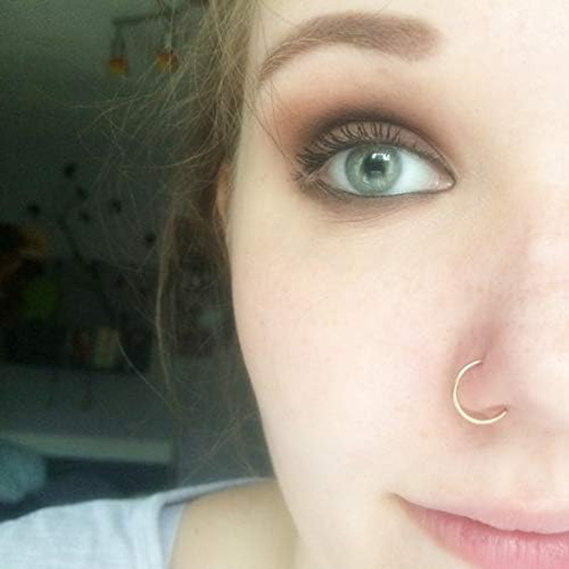 Fake Nose Ring Hoop Nose Rings Set Nose Piercing Lip Nose Rings Jewelry for Women Men Girl