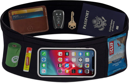 Travel waist pack holding passport and important items