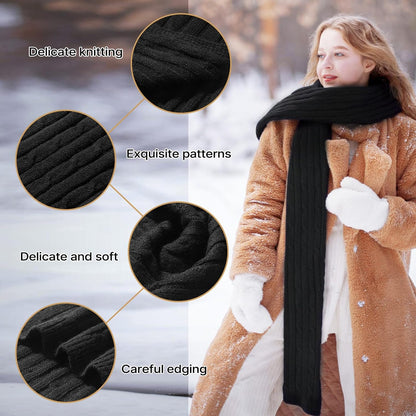 Passionbility Winter Scarf for Women Warm Winter Knit Scarf Cable Chunky Soft Scarves for Cold Weather